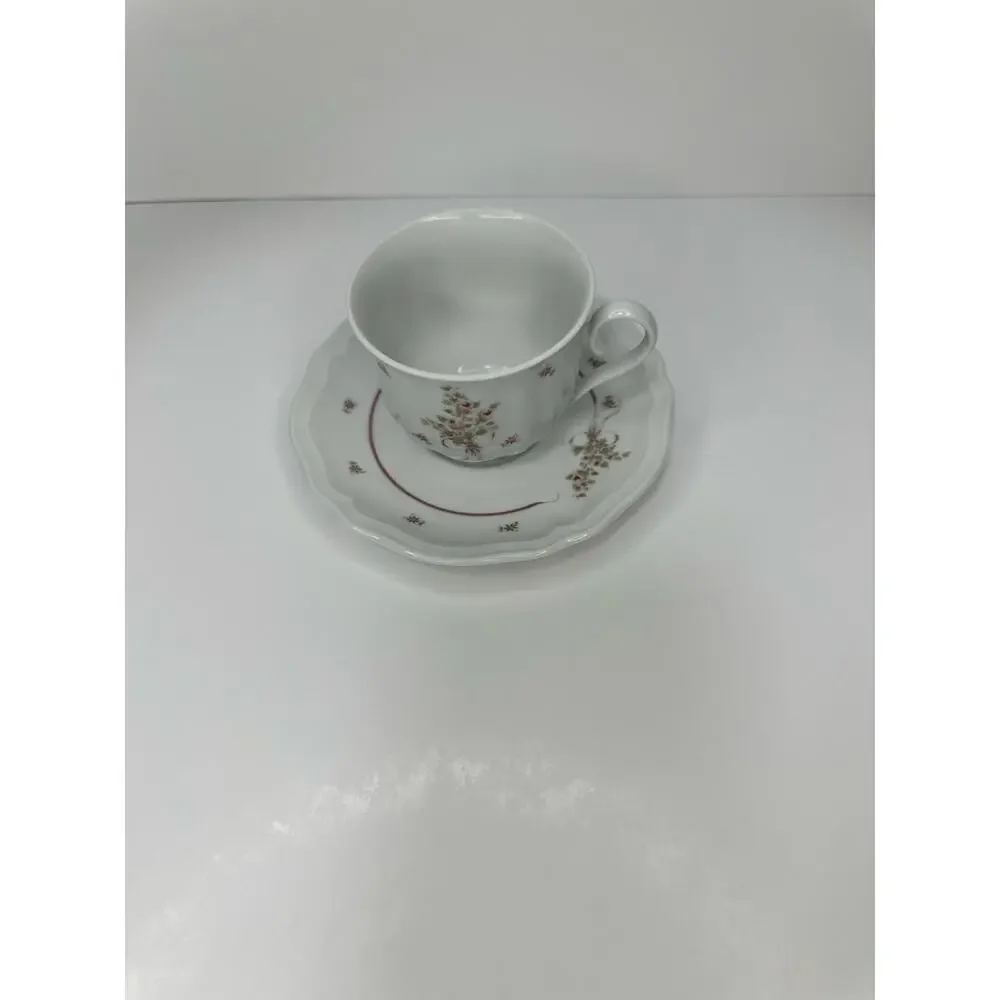 Vintage Schirnding Bavaria Demitasse Teacup w/ Saucer Danbury Mint Single Floral - Picture 5 of 9